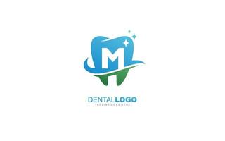 m logo dentiste pour l'entreprise de marque. illustration vectorielle de modèle de lettre pour votre marque. vecteur