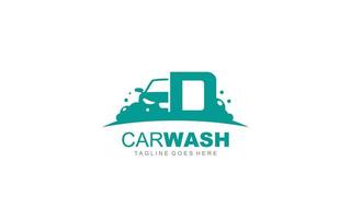 logo d carwash pour l'identité. illustration vectorielle de modèle de voiture pour votre marque. vecteur