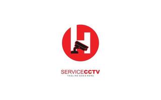 h logo cctv pour l'identité. illustration vectorielle de modèle de sécurité pour votre marque. vecteur