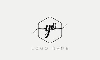 écriture manuscrite lettre yo logo pro fichier vectoriel