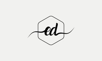 écriture manuscrite lettre ed logo pro fichier vectoriel