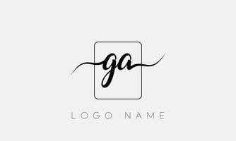 écriture manuscrite lettre ga logo pro fichier vectoriel