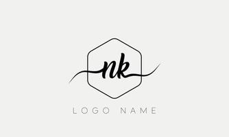 lettre manuscrite nk logo pro fichier vectoriel