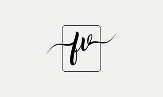 écriture manuscrite lettre fu logo pro fichier vectoriel