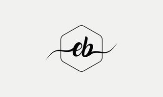 écriture manuscrite lettre eb logo pro fichier vectoriel