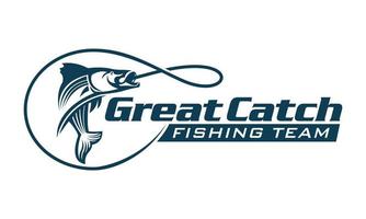 illustration vectorielle de modèle de conception de logo de pêche au saumon sautant, idéal pour l'équipe, la marque et d'autres modèles de conception vecteur