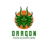 modèle de mascotte de vecteur de conception de logo de tête de dragon