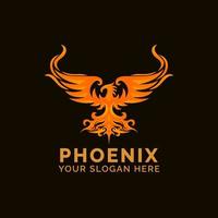 modèle de mascotte de vecteur de conception de logo de feu de phoenix