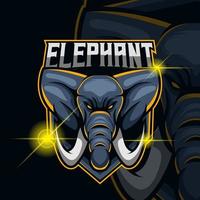 modèle de logo esport éléphant vecteur