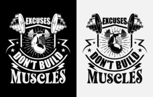conception de t-shirt de gym, citation de motivation de gym, conception de t-shirt inspirant pour l'entraînement, conception de t-shirt de fitness vecteur