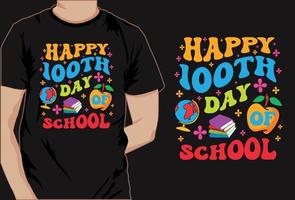 basic100 jours d'école vecteur de conception de t shirt coloré