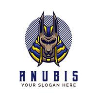 modèle de mascotte de vecteur de conception de logo de dieu anubis