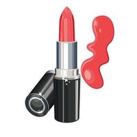 rouge à lèvres réaliste isolé, maquillage femme rouge à lèvres, cosmétiques, maquilleuse vecteur