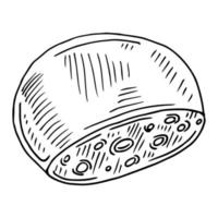 fromage dessin animé noir illustration dessinée à la main vecteur