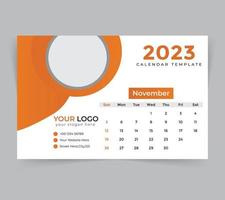 modèle de calendrier de bureau pour le nouvel an 2023 vecteur