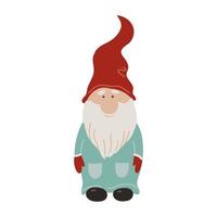 nain, gnome ou lutin de noël. illustration d'hiver dessinée à la main vecteur