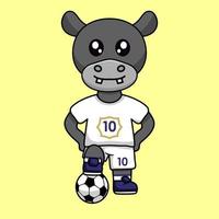 illustration vectorielle du personnage animal portant un maillot de football à la coupe du monde vecteur