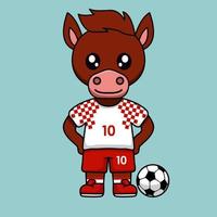 illustration vectorielle du personnage animal portant un maillot de football à la coupe du monde vecteur