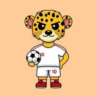 illustration vectorielle du personnage animal portant un maillot de football à la coupe du monde vecteur