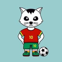 illustration vectorielle du personnage animal portant un maillot de football à la coupe du monde vecteur