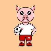 illustration vectorielle du personnage animal portant un maillot de football à la coupe du monde vecteur