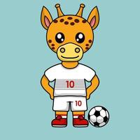 illustration vectorielle du personnage animal portant un maillot de football à la coupe du monde vecteur