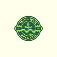 plante de croissance agriculture plante insigne logo design vecteur