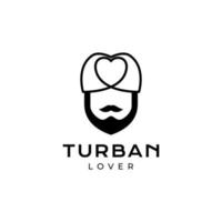 culture de turbans avec vecteur de conception de logo d'amour