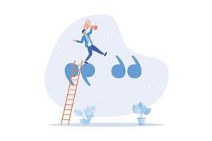 citation de motivation et d'inspiration pour motiver l'employé à réussir, coaching de développement personnel, discours, message ou annonce pour inspirer les gens, illustration moderne à vecteur plat