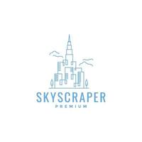 skyscrapper ligne minimaliste vecteur de conception de logo moderne