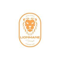 ancienne création de logo vintage insigne de crinière de lion vecteur