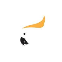 tête d'oiseau cackatoo vecteur de conception de logo minimal