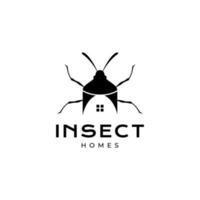 insecte avec vecteur de conception de logo moderne maison