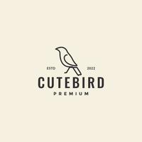 petit oiseau exotique ligne minimale hipster logo design vecteur