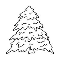 sapin de noël clipart dessiné à la main. griffonnage en épicéa. élément unique pour carte, impression, web, design, décor vecteur