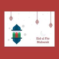 illustration de carte de voeux eid mubarak vecteur