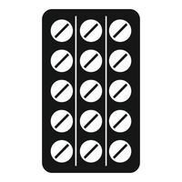 icône de pack de pilules de traitement, style simple vecteur