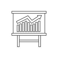 icône de présentation de graphique en croissance, style de contour vecteur