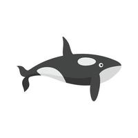 icône de baleine orque, style plat vecteur