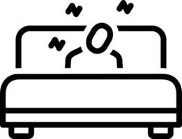 icône de ligne pour dormir vecteur