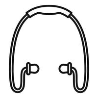 icône d'écouteurs sans fil sport, style de contour vecteur