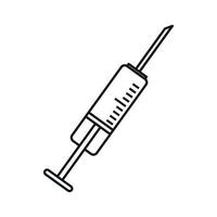 icône de seringue, style de contour vecteur