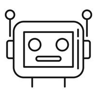 icône de cyber-robot, style de contour vecteur