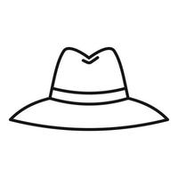 icône de chapeau d'enquêteur, style de contour vecteur