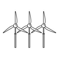 icône de générateur d'éolienne, style de contour vecteur