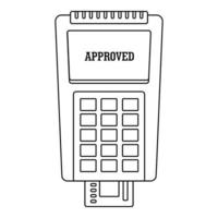 icône de paiement par carte de crédit approuvée, style de contour vecteur