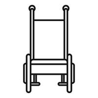 icône de fauteuil roulant vue de face, style de contour vecteur