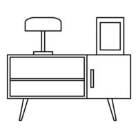 icône de stand de nuit, style de contour vecteur