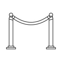 icône de corde de barrière dans le style de contour vecteur