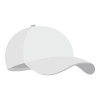 icône de casquette de baseball blanche, style plat. vecteur